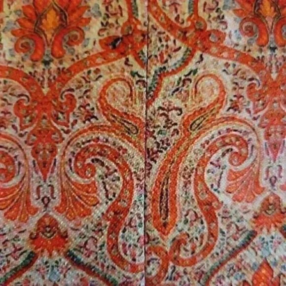 Tapestry Paisley Orange Vest Prom Formal Party Wedding Pockets Mens Size M - Picture 8 of 9
